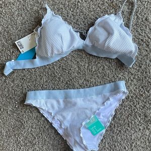Brand new blue and white H&m 2 piece bikini set